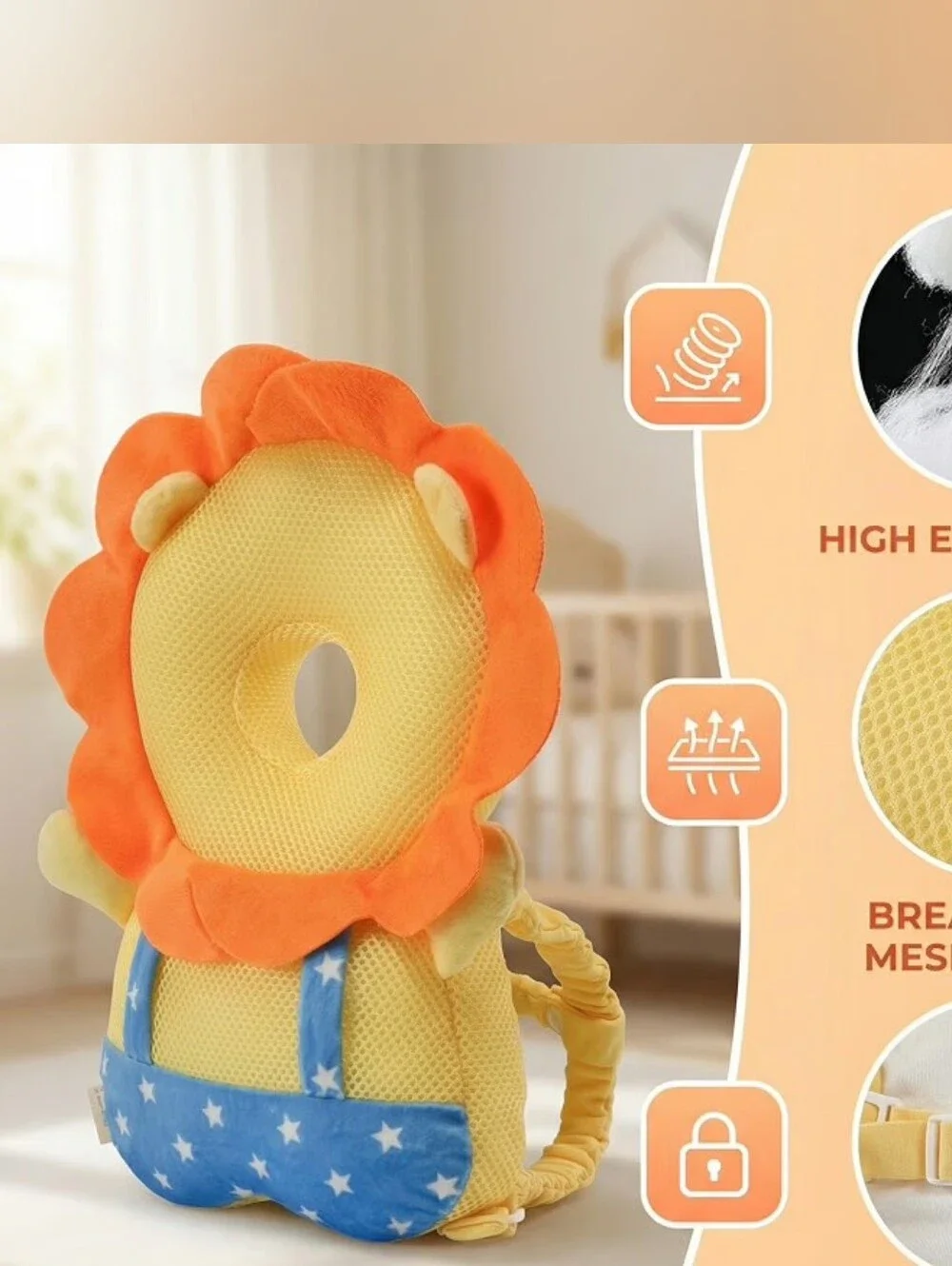 Baby Head Protector Backpack Lion